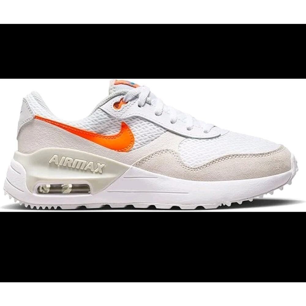 Nike Air Max Big Kids (GS) Size 7Y Woman's 8.5 White/Orange/Grey DQ0284-11 New
